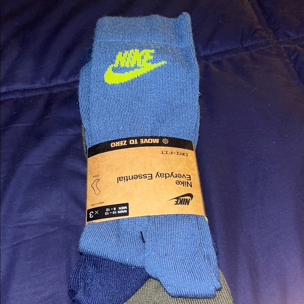 Nike Blue Athletic Crew Socks